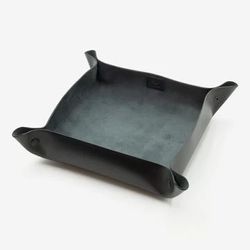 Vide-poches en cuir noir