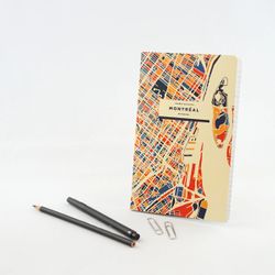 Cahier de notes à feuilles lignées - Carte de Montréal